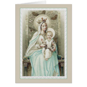 Vierge Vintage Marie Jésus Rosaire