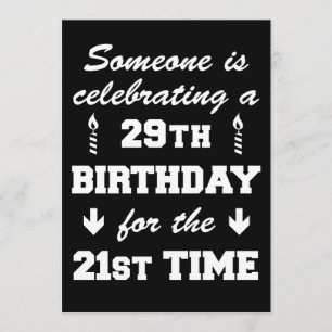 Viering 29e verjaardag 21e keer 50e uitnodiging