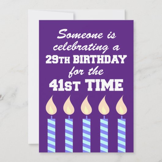 Viering 29e verjaardag 21e keer 70e uitnodiging (Voorkant)