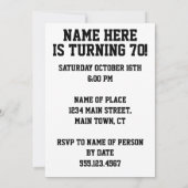 Viering 29e verjaardag 21e keer 70e uitnodiging (Achterkant)