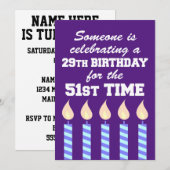 Viering 29e verjaardag 21e keer 80e verjaardag kaart (Voorkant / Achterkant)