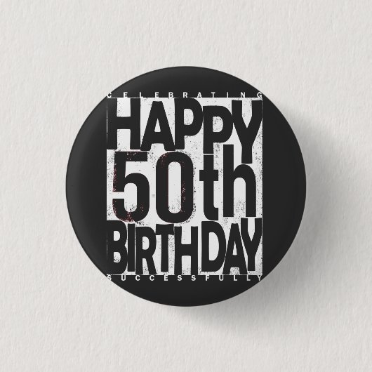 viering 50e geboortedag ronde button 3,2 cm (Voorkant)