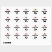 Viering 70 ronde sticker (Vel)