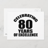 Viering 80 jaar verjaardag briefkaart (Voorkant / Achterkant)