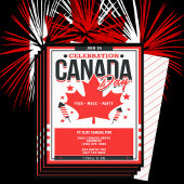 Viering Canada Day 1 juli Party uitnodiging Flyer