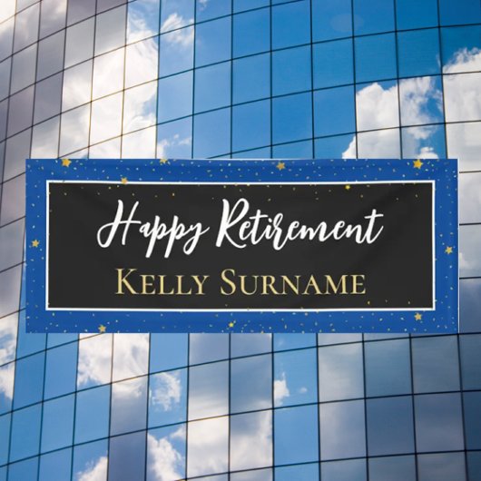 Viering! Happy-pensioneringsbanner Spandoek