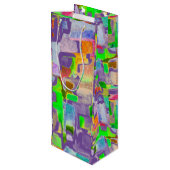 Viering - kleurrijk wijn cadeautas (Achterkant Gekanteld)