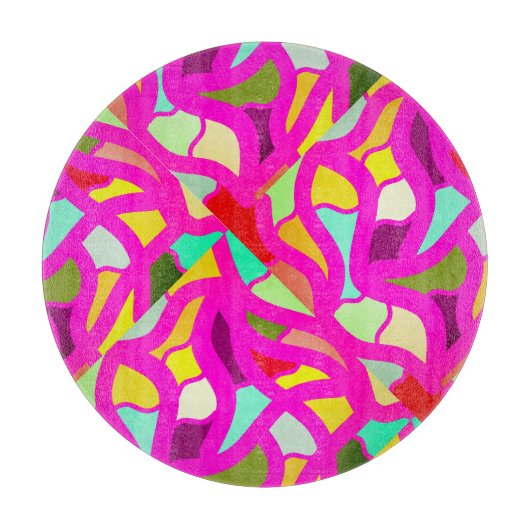 Viering met een roze mozaïekvormig ontwerp snijplank (Voorkant)