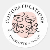 Viering Moderne Doodle Ronde Sticker (Voorkant)