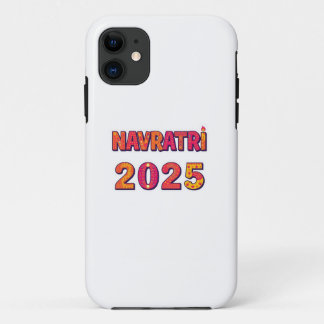 Viering "NAVRATRI 2025" Kleurrijke typografie iPhone 11 Hoesje