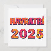 Viering "NAVRATRI 2025" Kleurrijke typografie Kaart (Achterkant)