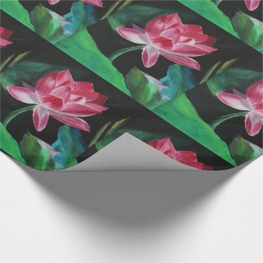Viering Roze Lotus Glossy Wrapping Papier (Hoek)