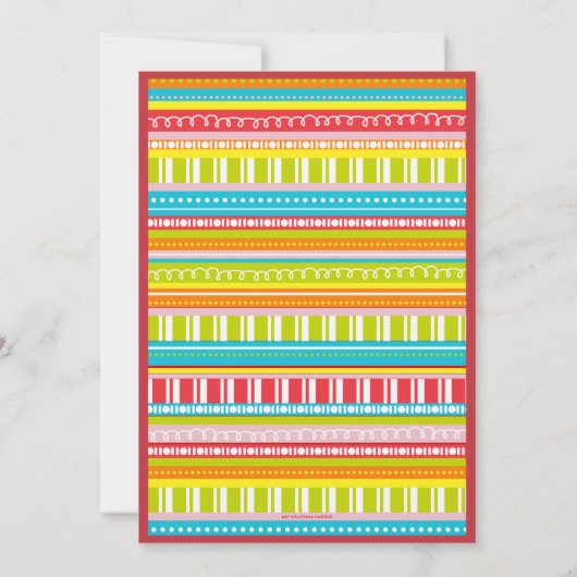 Viering Stripes nummer 2 Tweede verjaardag Kaart (Achterkant)