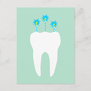 Viering tand met kaarsen uitnodiging briefkaart