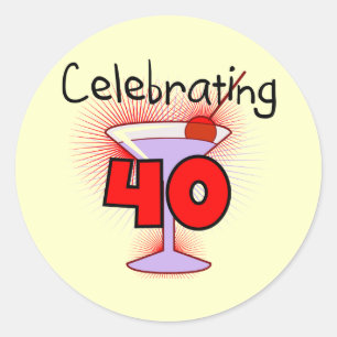 Viering van 40 T-shirts en geschenken Ronde Sticker