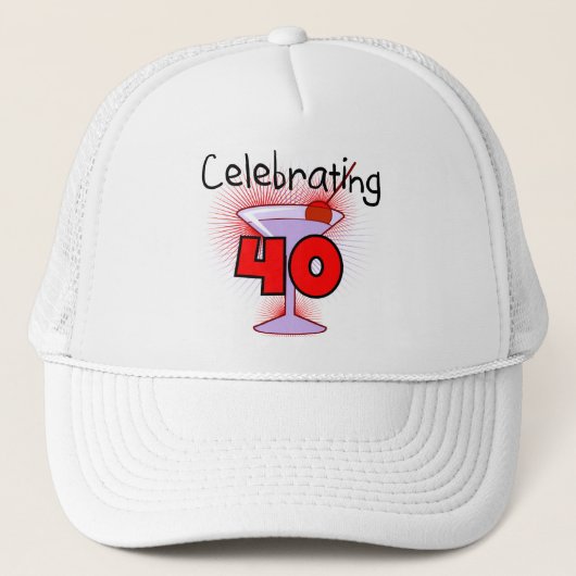 Viering van 40 T-shirts en geschenken Trucker Pet (Voorkant)