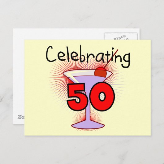 Viering van 50 T-shirts en cadeaus Briefkaart (Voorkant / Achterkant)