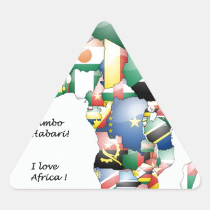 Viering van Afrika in vlagontwerp Driehoek Sticker