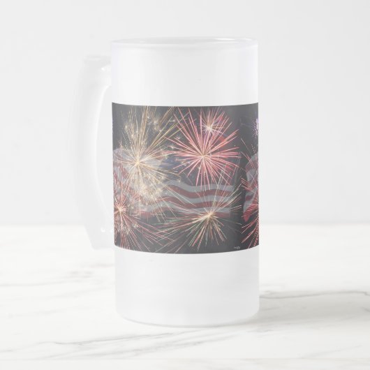 Viering van de Amerikaanse Mok van geblazen glas (Voorkant links)