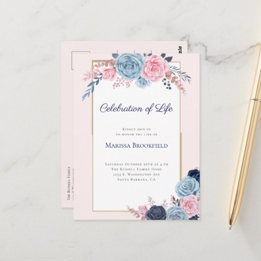 Viering van de begrafenis van de begrafenis van de briefkaart (Voorkant / Achterkant in situ)