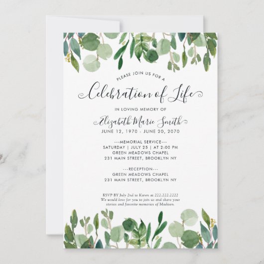 Viering van de begrafenis van de begrafenis van de kaart (Voorkant)