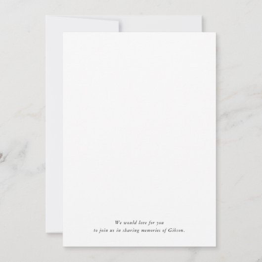 Viering van de begrafenis van de begrafenisherdenk kaart (Achterkant)