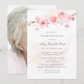 Viering van de begrafenis van het leven Foto roze  Kaart (Voorkant / Achterkant)