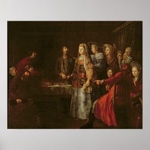 Viering van de bruiloft, 1777 poster