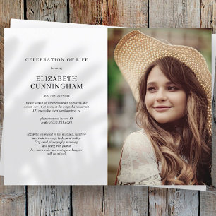 Viering van de Eenvoudige Chic Elegant Foto van Li Uitnodiging Briefkaart