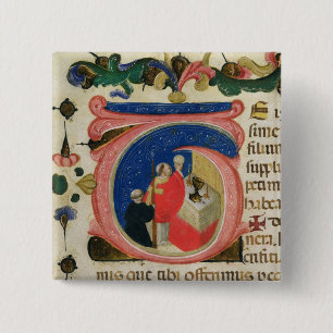 Viering van de Eucharisist Vierkante Button 5,1 Cm