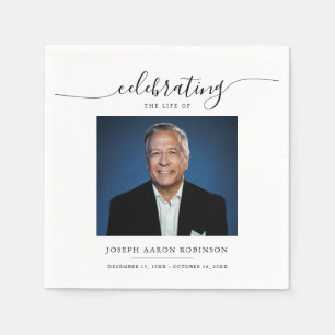 Viering van de herdenkingsfoto van het leven servet