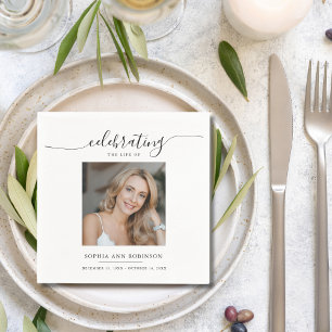 Viering van de herdenkingsfoto van het leven servet