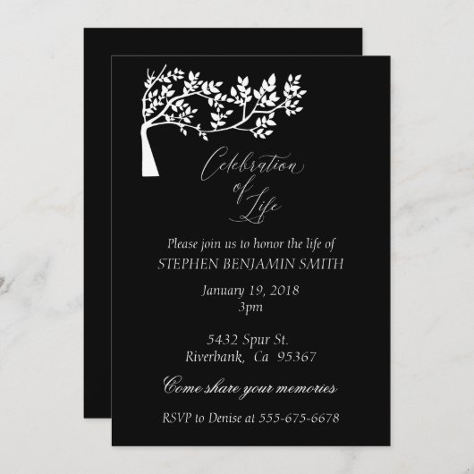 Viering van de levensdenkboom kaart (Voorkant / Achterkant)