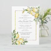 Viering van de levensdenkdienst Lemon Invitat Kaart (Staand voorkant)