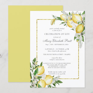 Viering van de levensdenkdienst Lemon Invitat Kaart