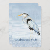 Viering van de Life Service Great Blue Heron Bird Kaart (Voorkant / Achterkant)