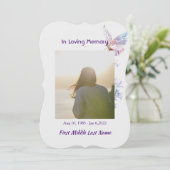 Viering van de Life Service Nodig Butterfly uit Kaart (Staand voorkant)