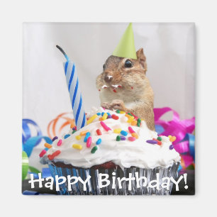 viering van de verjaardag van chipmunk magneet