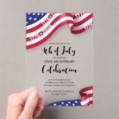 Viering van de vierde juli Semiquincentennial Acryl Uitnodigingen (Insitu (Draagbaar))