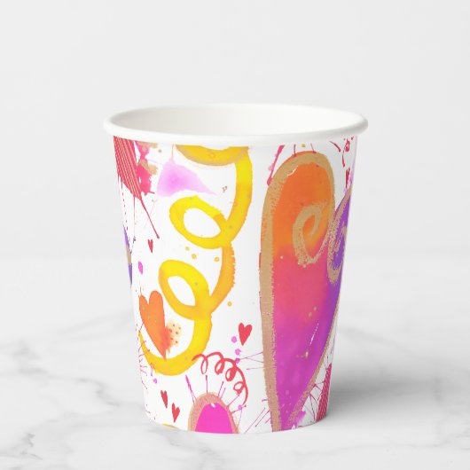 Viering van de Waterverf van de liefde Papieren Bekers (Achterkant)