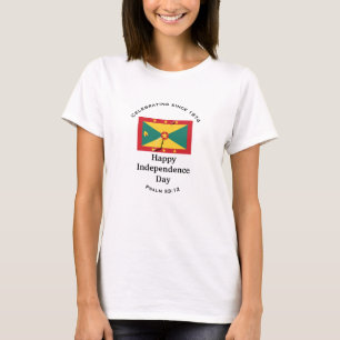 Viering van GRENADA ONAFHANKELIJKHEID Vlag Kaart W T-shirt