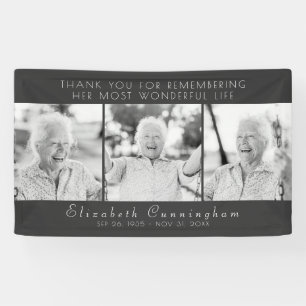Viering van haar moderne, eenvoudige drie foto's spandoek