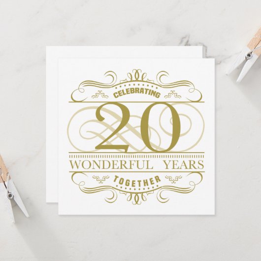 Viering van het 20e Jubileum Kaart (Voorkant / Achterkant in situ)