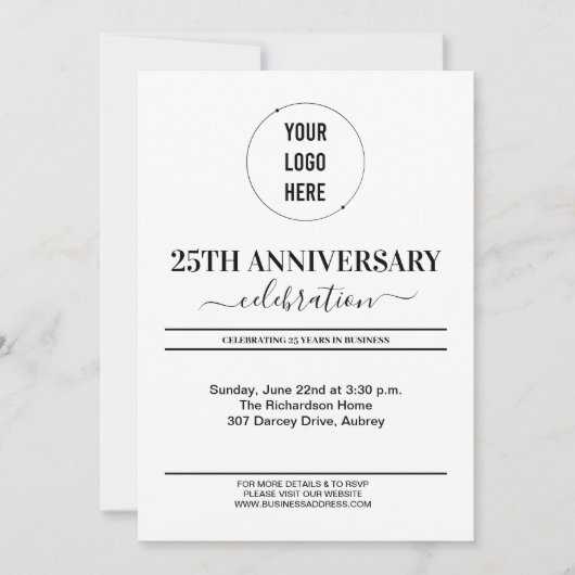 VIERING VAN HET 25E JUBILEUM KAART (Voorkant)