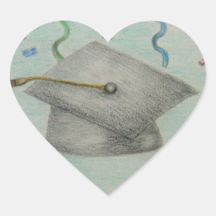 viering van het diploma hart sticker
