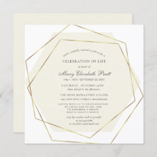 Viering van het Funeral Gold Geometric Lijst Kaart