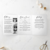 Viering van het leven 10-foto Zwart-wit begrafenis Drieluik Programma (Binnen)