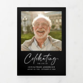 Viering van het leven 14-foto Zwart-wit begrafenis Drieluik Programma (Cover)