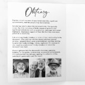 Viering van het leven 14-foto Zwart-wit begrafenis Drieluik Programma (Binnenzijde eerst)