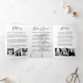 Viering van het leven 14-foto Zwart-wit begrafenis Drieluik Programma (Binnen)